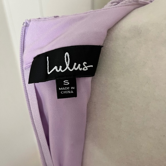 LULU Lavender Halter Lace Dress with Slit - Picture 10 of 12
